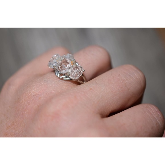 Alternative Engagement Ring Raw rustic Boho Promise Ring dainty unique s… - Picture 8 of 8